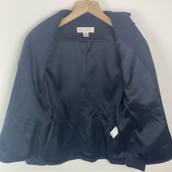 Petite Sophisticate Stretch Nautical Captain’s Blazer Navy Size 0 - Picture 4 of 7